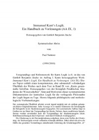 Kant Jaesche Logik