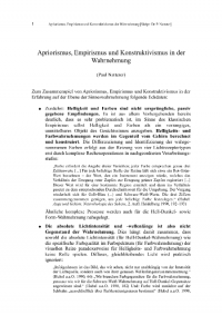 N19. Wahrnehmungs-Apriorismus etc
