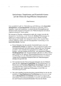 N20. Begriffs-Apriorismus Empirismus Konstruktivismus