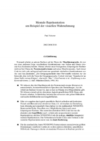 Mentale Repräsentation