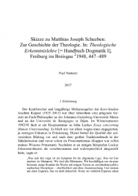 Scheeben: Geschichte der Theologie
